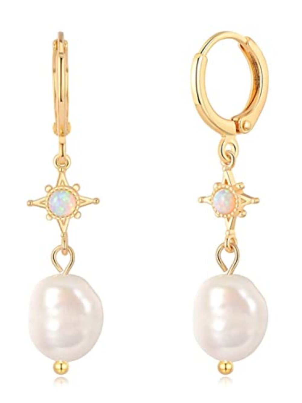 New -‎ Pearl Earrings for Women Pearl Drop Earrings Dangle Small Huggie Hoop